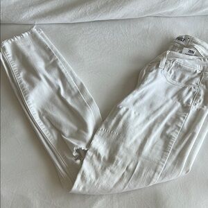 PAIGE White Ankle Cropped Jeans